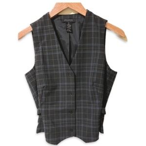 Button Down Black/Blue Vest Size Medium